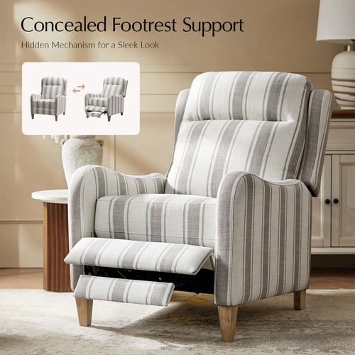 Natalia Farmhouse Polyester Recliner