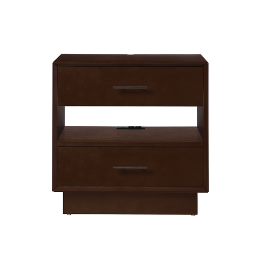 Zaida 24 in. W Mid-Century Modern 3-Drawer Nightstand with Built-In Outlets