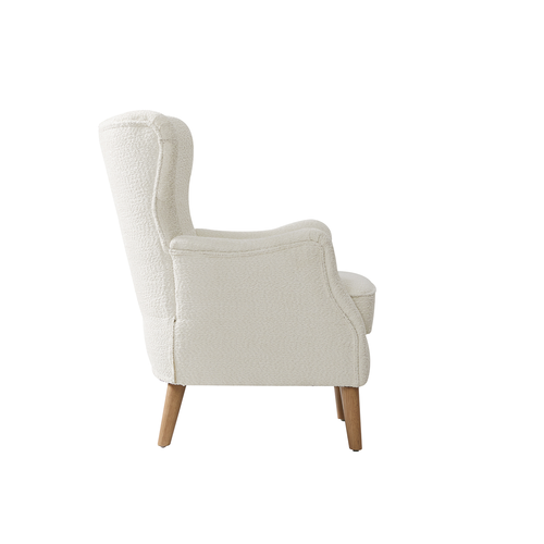Doris 28.5 in. Modern Arm Chair with Wingback Backrest and Solid Wood Legs