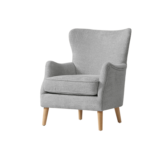 Doris 28.5 in. Modern Arm Chair with Wingback Backrest and Solid Wood Legs