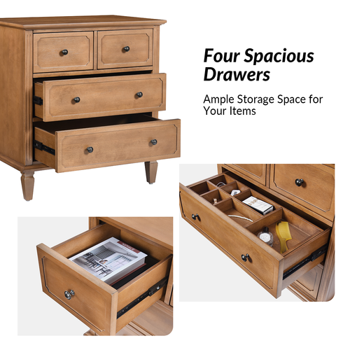 Jovina 30 in. W 4-Drawer Accent Chest with Built-in Divider Tray and Charging Station