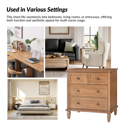 Jovina 30 in. W 4-Drawer Accent Chest with Built-in Divider Tray and Charging Station