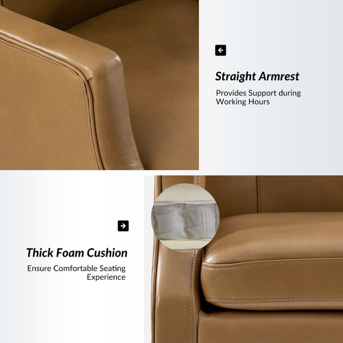 Fabio 25.5 in. W Genuine Leather Tilting Executive Chair