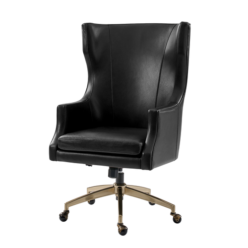 Fabio 25.5 in. W Genuine Leather Tilting Executive Chair