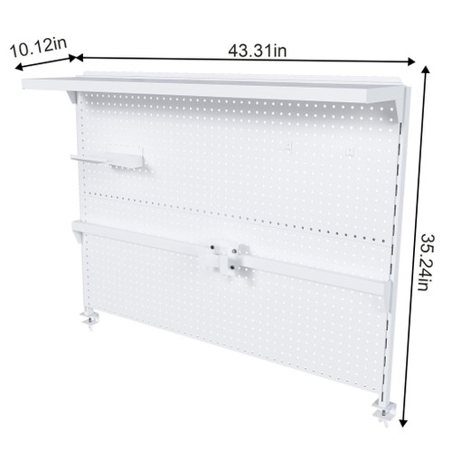 Clamp On Desk Pegboard With Single Monitor Stand