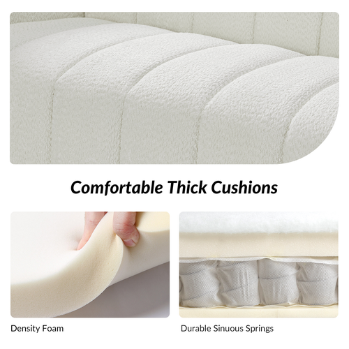 Aragon Contemporary Boucle Sofa 81" Wide