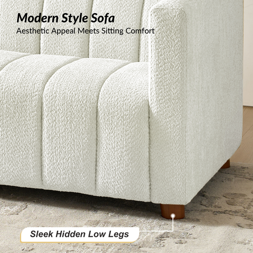 Aragon Contemporary Boucle Sofa 81" Wide