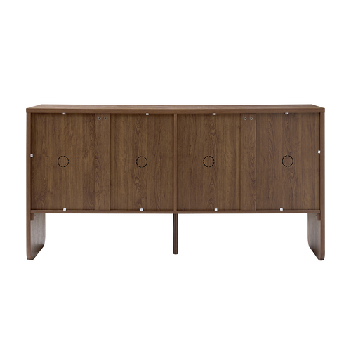 Phyllis Wood 63 in. 4-Door Sideboard with Grooved Panel Design and Adjustable Shelves