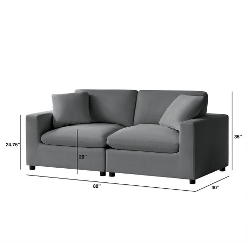 Caylie - Modular 2 Piece Sofa - Charcoal