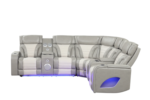 Robin Gray Air Leather Power Reclining Sectional