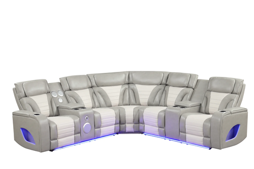 Robin Gray Air Leather Power Reclining Sectional