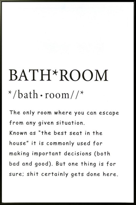 "Quirky Definitions" Canvas In Frame - Black