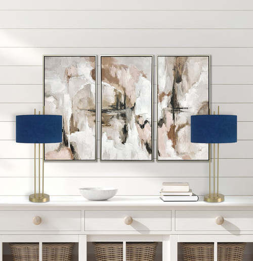 "Velvet Radiance" Metal Table Lamp (Set of 2) - Plated Gold Fiish