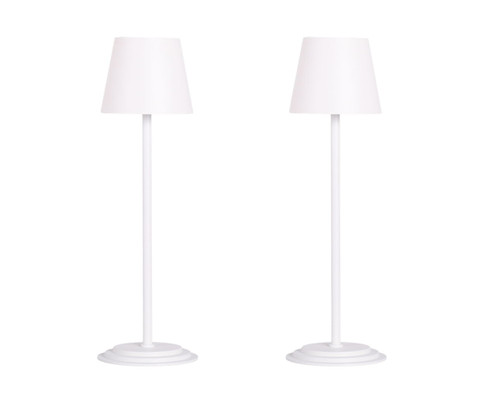 "Eclipse Aura II" Rechargeable LED Metal Accent Lamp (Set of 2) - White