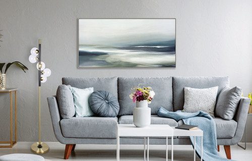 "Luminous Orbit" Metal Floor Lamp - Matte Black / Soft Gold / Clear