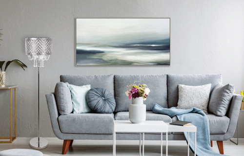 "Crystal Elegance I" Metal Floor Lamp - Polished Nickel / Clear Crystal