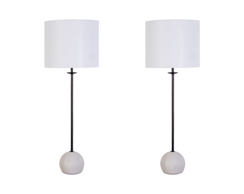 "Urban Sphere" Concrete Buffet Lamp (Set of 2) - Concrete/Matte Black