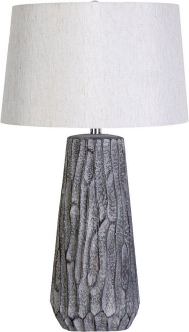 "Textured Elegance" Ceramic Table Lamp (Set of 2) - Gray