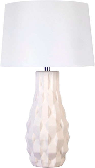 "Sculpted Elegance" Ceramic Table Lamp (Set of 2) - White Sand