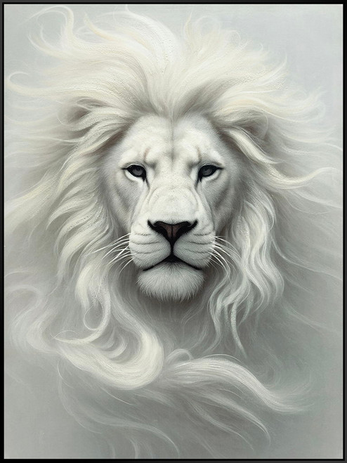 "Majesty" Hand-Embellished Canvas In Frame - Black / White / Gray