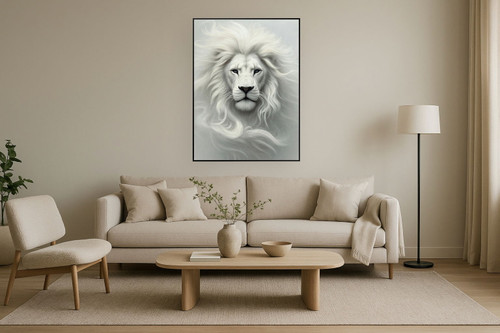 "Majesty" Hand-Embellished Canvas In Frame - Black / White / Gray