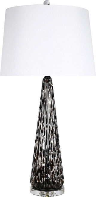 "Eclipse Radiance" Art Glass Table Lamp (Set of 2) - Black Art Glass