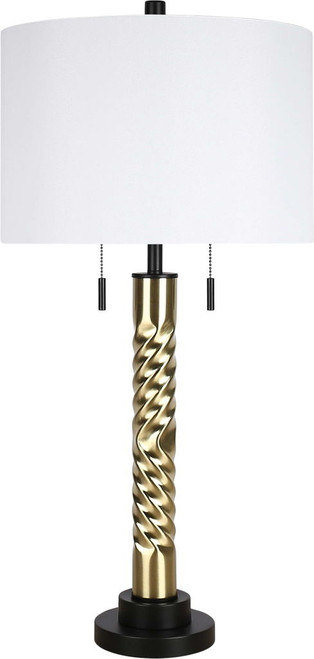"Twist Elegance" Metal Table Lamp (Set of 2) - Matte Black / Soft Gold