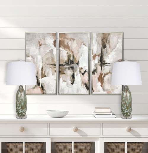 "Verdant Glow" Art Glass Table Lamp (Set of 2) - Green Art Glass