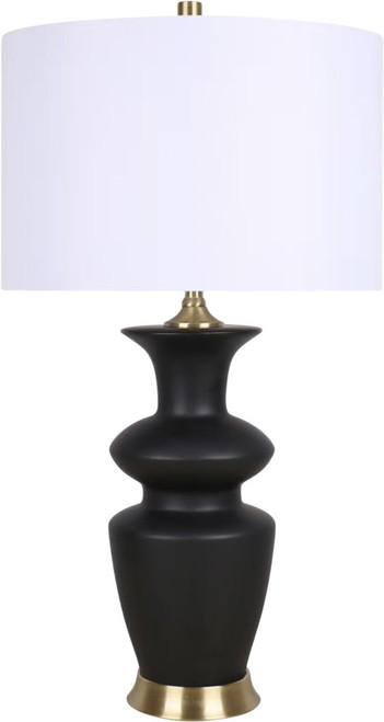 "Elegance Radiance" Ceramic Table Lamp (Set of 2) - Black / Soft Gold