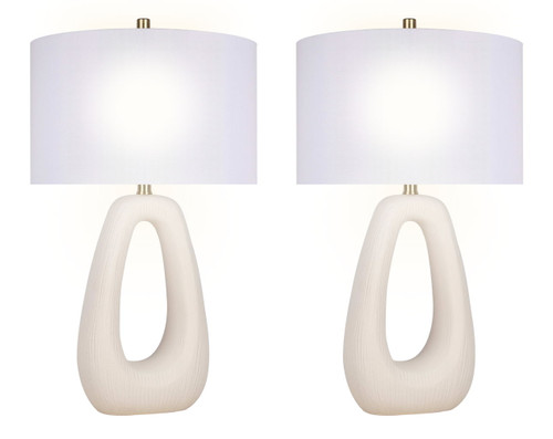 "Serenity Loop" Ceramic Table Lamp (Set of 2) - Textured White