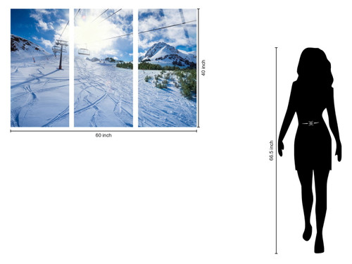 "Alpine Serenity" Tempered Glass Triptych - Blue / White