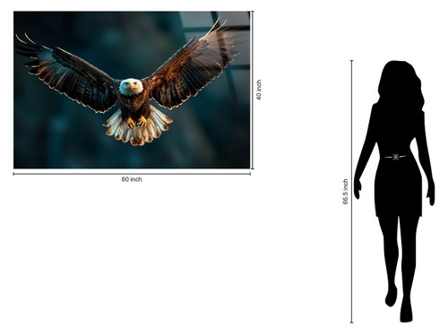 "Majestic Soar" Tempered Glass With Foil - Blue / White / Brown