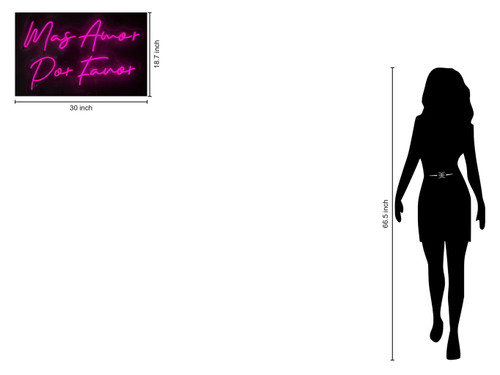 "Mas Amor Por Favor" LED Neon On Acrylic - Pink / Black