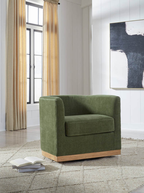 Merced Forest Green Swivel Accent Chair A3000696 by Happy Homes