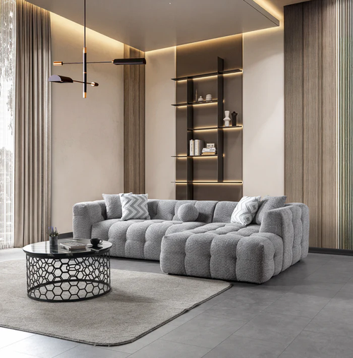 Ivy Gray Boucle RAF 110" Sectional