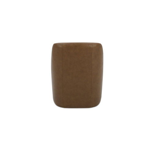Maisie - Leather Rolling Dining Chair - Tan