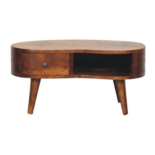 Wave Coffee Table With 1 Drawer