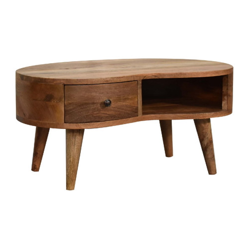 Wave Coffee Table With 1 Drawer
