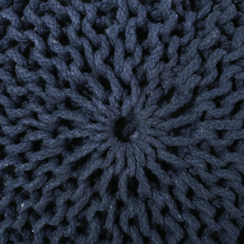 Bordeaux - Knitted Cotton Round Pouf Ottoman, Floor Cushion