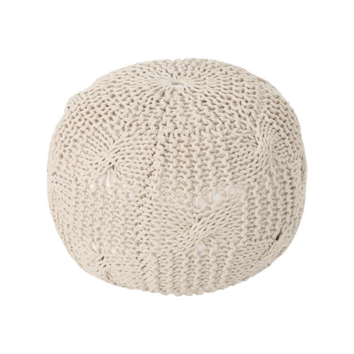 Bordeaux - Knitted Cotton Round Pouf