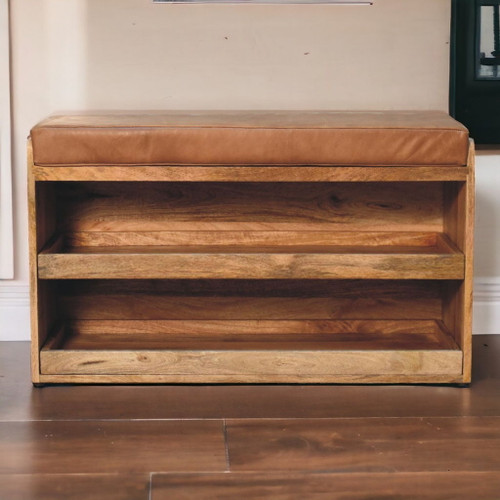 Buffalo - Hide Pull Out Shoe Storage Bench
