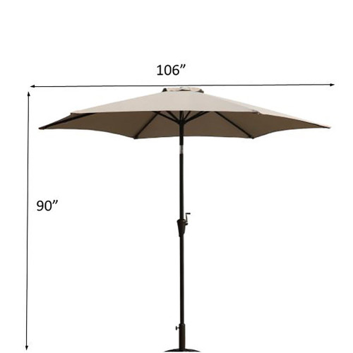 8.8' Outdoor Aluminum Patio Umbrella With 42 Pound Round Resin Umbrella Base