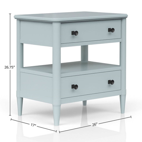 Open Nightstand With 2 Drawers