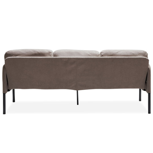 Modern L Shaped 3 Seater Sofa With Ottoman, Upholstered Couch For Small Spaces