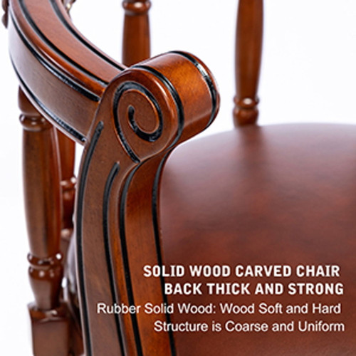 Swivel Cow Top Wooden Bar Stool, 360 Degree Swivel Bar Height Chair With Backs For Home Kitchen Counter