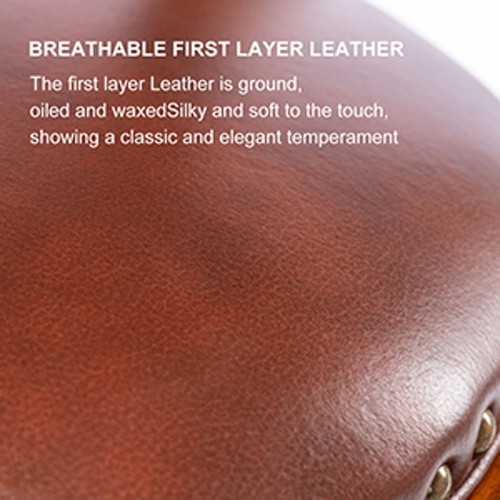 Swivel Cow Top Wooden Bar Stool, 360 Degree Swivel Bar Height Chair With Backs For Home Kitchen Counter