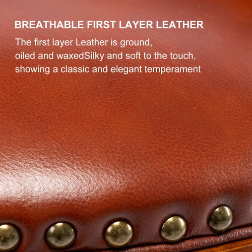 Seat Height 26'' Cow Top Wooden Bar Stool, 360 Degree Swivel Bar Height Chair With Backs For Home Kitchen Counter