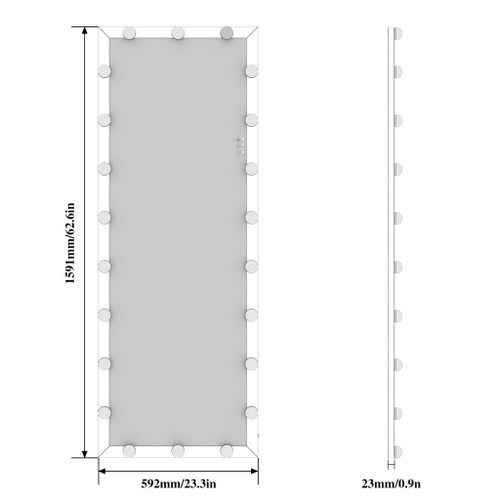 Full Length Mirror With Lights Full Body Vanity Mirror With 3 Color Modes Lighted Standing Floor Mirror For Dressing Room Bedroom Wall Mounted Touch Control