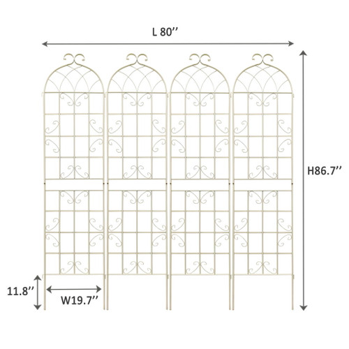 Metal Garden Rustproof Trellis For Climbing Plants Outdoor Flower Support