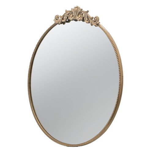 Classic Design Mirror With Baroque Inspired Frame For Bathroom, Entryway Console Lean Against Wall